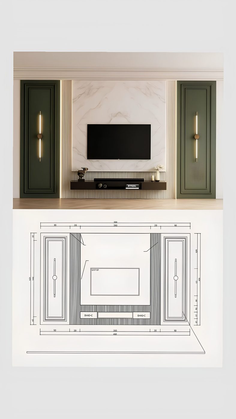 Size Example Backdrop TV Marmer